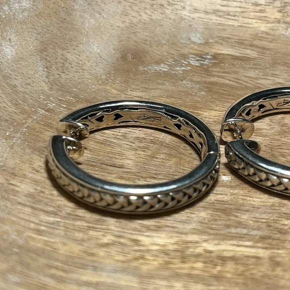 *SOLD* Scott Kay Basket Weave Hoop 925 Sterling Silver Earrings - Picture 11 of 16